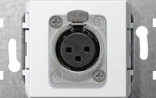 GIRA 566703 Kommunikationseinsatz 1x XLR D-Serie (Lötanschluss) | reinweiß glänzend