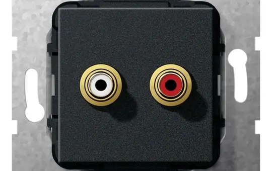 GIRA 563110 Kommunikationseinsatz Cinch, Kupplung | schwarz matt