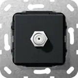 GIRA 565010 Kommunikationseinsatz 1 x F-Buchse (Gender Changer) | schwarz matt