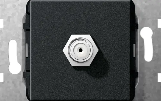 GIRA 565010 Kommunikationseinsatz 1 x F-Buchse (Gender Changer) | schwarz matt