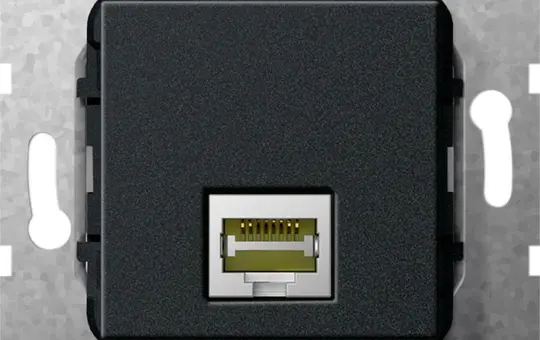 GIRA 569510 Kommunikationseinsatz 1 x RJ45 (Kupplung) | schwarz matt