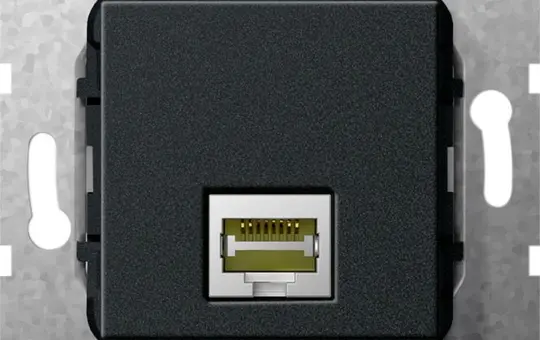 GIRA 569610 Kommunikationseinsatz 1 x RJ45, LSA+ | schwarz matt