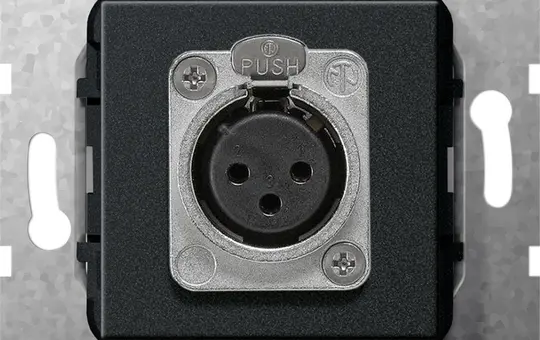 GIRA 566710 Kommunikationseinsatz 1x XLR D-Serie (Lötanschluss) | schwarz matt