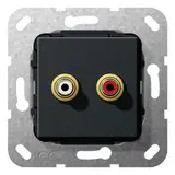 GIRA 563310 Kommunikationseinsatz Cinch, Kabelpeitsche | schwarz matt