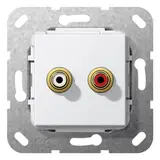 GIRA 563203 Kommunikationseinsatz Cinch, Lötanschluss | reinweiß glänzend