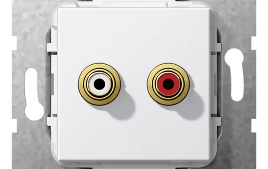 GIRA 563203 Kommunikationseinsatz Cinch, Lötanschluss | reinweiß glänzend