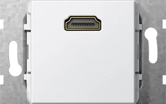 GIRA 567003 Kommunikationseinsatz HDMI, Kabelpeitsche | reinweiß glänzend