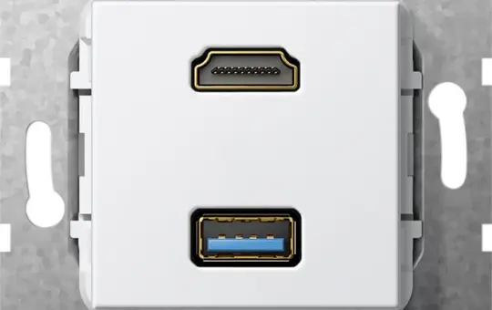 GIRA 567803 Kommunikationseinsatz HDMI/USB-A, Kupplung | reinweiß glänzend