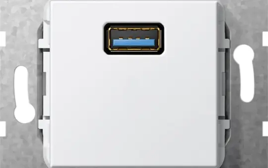 GIRA 568203 Kommunikationseinsatz USB-A, Kupplung | reinweiß glänzend