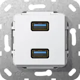 GIRA 568403 Kommunikationseinsatz USB-A/USB-A, Kupplung | reinweiß glänzend