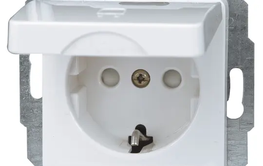KOPP 914913081 SCHUKO-Steckdose MILANO Berührungsschutz, Klappdeckel | weiß