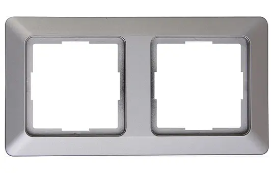 KOPP 305720061 Abdeckrahmen MILANO 2-fach | stahlfarben