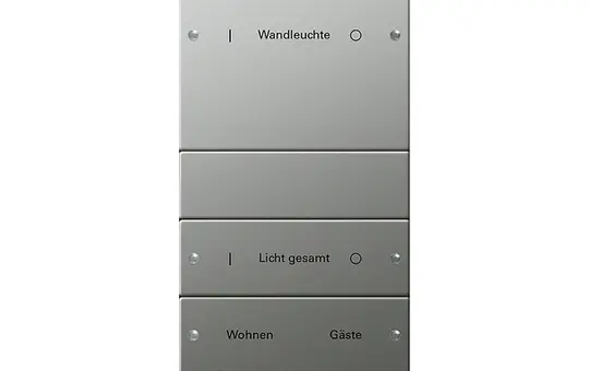 GIRA 2134602 TS3-Wippenset für Beschr.-Service System 55 4-fach (1+3) | edelstahl