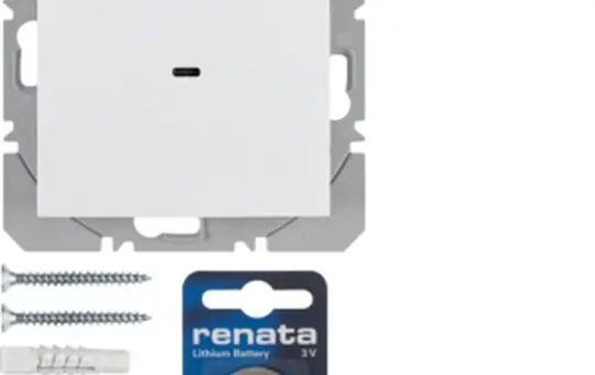 BERKER 85655289 KNX-RF-Wandsender flach S.1/B.3/B.7 1-fach | polarweiß glänzend