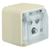 BERKER 12033532 Aufputz-Antennendose W.1 3-fach, Einzeldose | polarweiß matt