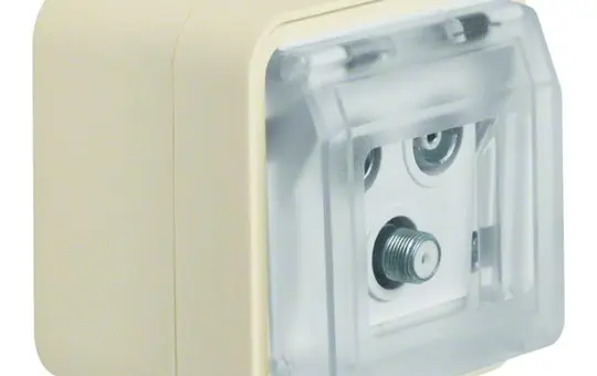 BERKER 12033532 Aufputz-Antennendose W.1 3-fach, Einzeldose | polarweiß matt