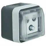 BERKER 12033535 Aufputz-Antennendose W.1 3-fach, Einzeldose | grau/lichtgrau matt