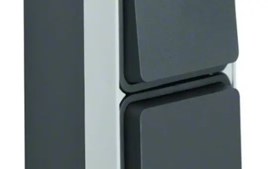 BERKER 47803515 Aufputzkombination W.1 1-fach, Wechselschalter | grau/lichtgrau matt