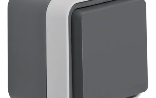 BERKER 47633505 SCHUKO-Aufputzsteckdose W.1 1-fach, Berührungsschutz | grau/lichtgrau matt