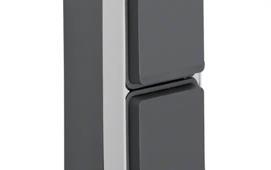 BERKER 47703525 SCHUKO-Aufputzsteckdose W.1 2-fach, senkrecht | grau/lichtgrau matt