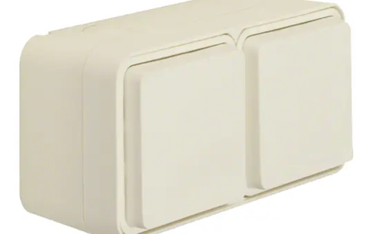 BERKER 47843512 SCHUKO-Aufputzsteckdose W.1 2-fach, waagerecht | polarweiß matt