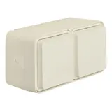 BERKER 47753522 SCHUKO-Aufputzsteckdose W.1 2-fach, waagerecht, seitl. Einführungen | polarweiß matt