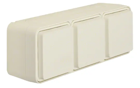 BERKER 47733512 SCHUKO-Aufputzsteckdose W.1 3-fach, waagerecht | polarweiß matt