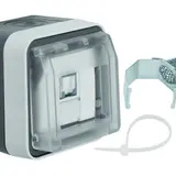 BERKER 14093505 Aufputz-Netzwerkdose W.1 1-fach, Cat. 6 | grau/lichtgrau matt