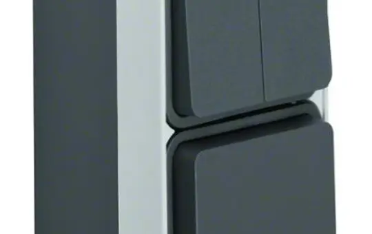 BERKER 47903515 Aufputz-Kombination W.1 1-fach, senkrecht, Serienschalter | grau/lichtgrau matt