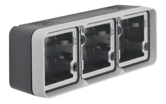 BERKER 6019303505 Aufputzgehäuse W.1 3-fach, waagerecht | lichtgrau