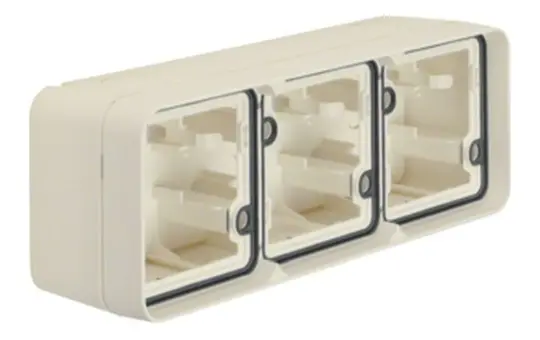 BERKER 6019303502 Aufputzgehäuse W.1 3-fach, waagerecht | polarweiß