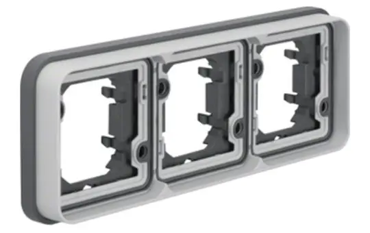 BERKER 13303505 Abdeckrahmen W.1 3-fach, waagerecht | lichtgrau