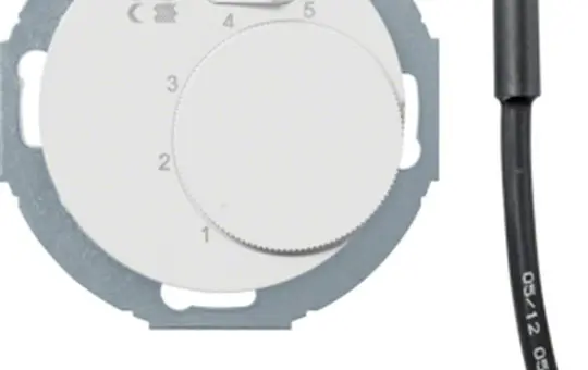 BERKER 20342079 Raumtemperaturregler Serie R.classic Schließer, 230 V, FBH, Ausschalter, Kontrolllicht | polarweiß glänzend