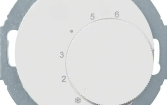 BERKER 20262079 Raumtemperaturregler Serie R.classic Wechsler, 230 V | polarweiß glänzend