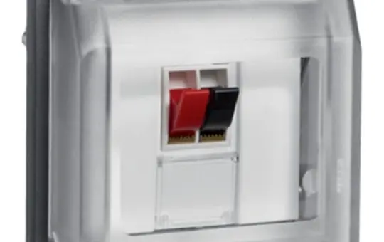 BERKER 11963525 AP Lautsprecher-Anschlussdose-Einsatz W.1 1-fach, mit Klappdeckel | grau/lichtgrau matt