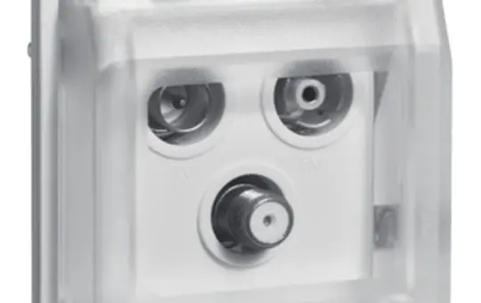 BERKER 12033562 Antennendose AP/UP W.1 3-fach, SAT, Einzel | polarweiß matt