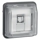 BERKER 14093515 Netzwerkdose W.1 1-fach, Cat. 6 | grau/lichtgrau matt