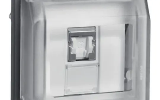 BERKER 14093515 Netzwerkdose W.1 1-fach, Cat. 6 | grau/lichtgrau matt