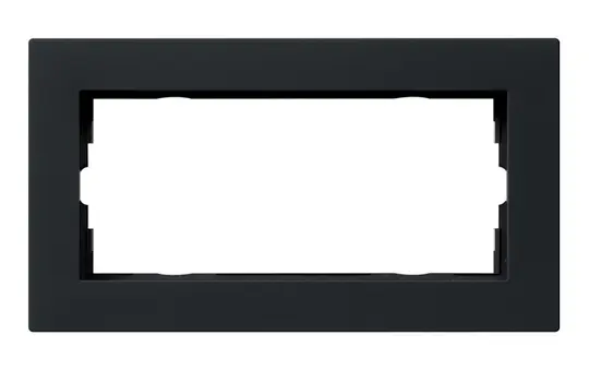 GIRA 1002095 Abdeckrahmen E2 flache Montageart 2-fach ohne Mittelsteg | schwarz matt