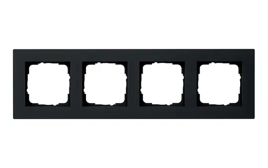 GIRA 0214095 Abdeckrahmen E2 flache Montageart 4-fach | schwarz matt