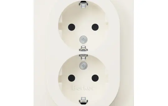 BERKER 47592089 SCHUKO-Steckdose komplett R.1 Berührungsschutz | polarweiß glänzend