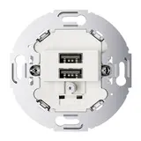 BERKER 260219 USB-Steckdose USB-A/A, 3,0 A, runder Tragring | polarweiß matt