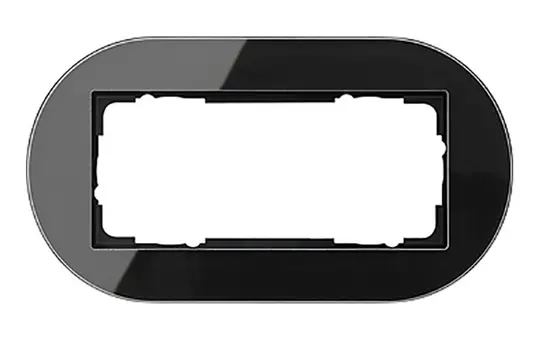 GIRA 1002135 Abdeckrahmen Studio 2-fach ohne Mittelsteg | glas schwarz