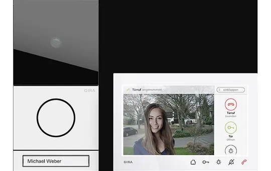 GIRA 2431902 TKS-Komplettpaket System 106 Video, Einfamilienhaus | verkehrsweiß (lackiert) | 7 Zoll