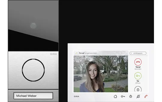 GIRA 2431920 TKS-Komplettpaket System 106 Video, Einfamilienhaus | edelstahl | 7 Zoll