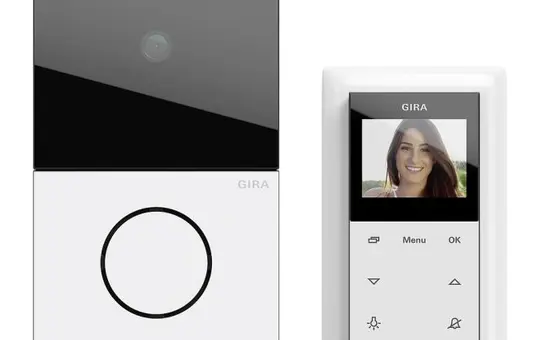 GIRA 2416902 TKS-Komplettpaket System 106 Video, Einfamilienhaus | verkehrsweiß (lackiert) | 2,2 Zoll