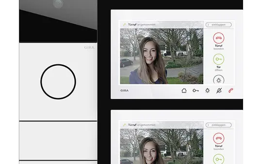 GIRA 2432902 TKS-Komplettpaket System 106 Video, Zweifamilienhaus | verkehrsweiß (lackiert) | 7 Zoll