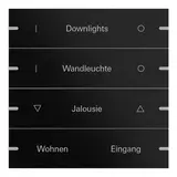 GIRA 5034126 Wippenset beschreibbar für Tastsensor 4 4-fach | aluminium schwarz