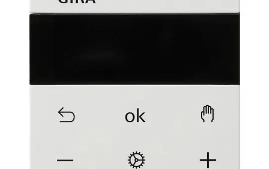 GIRA 539427 Raumtemperaturregler System 3000 System 55 Display, Bluetooth | reinweiß seidenmatt