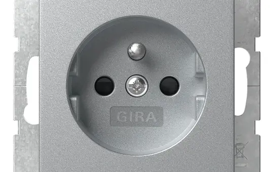 GIRA 448526 internationale Steckdose System 55 FR/BE, Berührungsschutz | alu